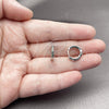 Rhodium Gold Filled Huggie Hoop, with Green Cubic Zirconia, Polished, Rhodium Finish, 02.267.0144.6.14