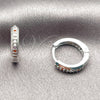 Rhodium Gold Filled Huggie Hoop, with Multicolor Cubic Zirconia, Polished, Rhodium Finish, 02.267.0144.9.14