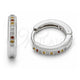 White Gold Filled Huggie Hoop, with Multicolor Cubic Zirconia, Polished, Rhodium Finish, 02.267.0144.9.14