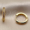 Oro Laminado Huggie Hoop, Gold Filled Style with Multicolor Cubic Zirconia, Polished, Golden Finish, 02.267.0144.4.16
