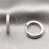 Rhodium Gold Filled Huggie Hoop, with White Cubic Zirconia, Polished, Rhodium Finish, 02.267.0144.5.16