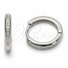 Rhodium Gold Filled Huggie Hoop, with White Cubic Zirconia, Polished, Rhodium Finish, 02.267.0144.5.16