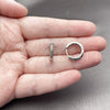 Rhodium Gold Filled Huggie Hoop, with Green Cubic Zirconia, Polished, Rhodium Finish, 02.267.0144.6.16