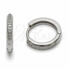 Rhodium Gold Filled Huggie Hoop, with Amethyst Cubic Zirconia, Polished, Rhodium Finish, 02.267.0144.8.16