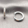 Rhodium Gold Filled Huggie Hoop, with Multicolor Cubic Zirconia, Polished, Rhodium Finish, 02.267.0144.9.16