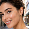 Oro Laminado Huggie Hoop, Gold Filled Style with White Cubic Zirconia, Polished, Golden Finish, 02.195.0356.20