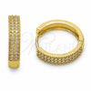 Oro Laminado Huggie Hoop, Gold Filled Style with White Cubic Zirconia, Polished, Golden Finish, 02.195.0356.20