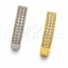 Rhodium Gold Filled Huggie Hoop, with White Cubic Zirconia, Polished, Rhodium Finish, 02.195.0356.1.20