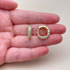 Oro Laminado Huggie Hoop, Gold Filled Style with White Cubic Zirconia, Polished, Golden Finish, 02.267.0145.18
