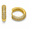 Oro Laminado Huggie Hoop, Gold Filled Style with White Cubic Zirconia, Polished, Golden Finish, 02.267.0145.18