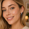 Rhodium Gold Filled Huggie Hoop, with White Cubic Zirconia, Polished, Rhodium Finish, 02.267.0145.2.18