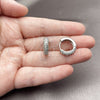 Rhodium Gold Filled Huggie Hoop, with White Cubic Zirconia, Polished, Rhodium Finish, 02.267.0145.2.18