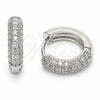 Rhodium Gold Filled Huggie Hoop, with White Cubic Zirconia, Polished, Rhodium Finish, 02.267.0145.2.18