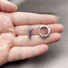 Rhodium Gold Filled Huggie Hoop, with Multicolor Cubic Zirconia, Polished, Rhodium Finish, 02.267.0145.3.18