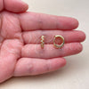 Oro Laminado Huggie Hoop, Gold Filled Style with Garnet and White Cubic Zirconia, Polished, Golden Finish, 02.267.0146.1.14