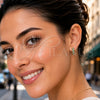 Oro Laminado Huggie Hoop, Gold Filled Style with Green and White Cubic Zirconia, Polished, Golden Finish, 02.267.0146.2.14