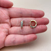 Oro Laminado Huggie Hoop, Gold Filled Style with Turquoise and White Cubic Zirconia, Polished, Golden Finish, 02.267.0146.4.14