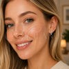 Rhodium Gold Filled Huggie Hoop, with White Cubic Zirconia, Polished, Rhodium Finish, 02.267.0146.7.14
