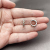 Rhodium Gold Filled Huggie Hoop, with Garnet and White Cubic Zirconia, Polished, Rhodium Finish, 02.267.0146.8.14