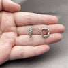 Rhodium Gold Filled Huggie Hoop, with Green and White Cubic Zirconia, Polished, Rhodium Finish, 02.267.0146.9.14