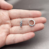 Rhodium Gold Filled Huggie Hoop, with Turquoise and White Cubic Zirconia, Polished, Rhodium Finish, 02.267.0146.10.14