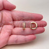 Oro Laminado Huggie Hoop, Gold Filled Style with White and Garnet Cubic Zirconia, Polished, Golden Finish, 02.267.0147.15