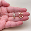 Oro Laminado Huggie Hoop, Gold Filled Style with White and Amethyst Cubic Zirconia, Polished, Golden Finish, 02.267.0147.4.15