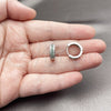 Rhodium Gold Filled Huggie Hoop, with White and Green Cubic Zirconia, Polished, Rhodium Finish, 02.267.0147.7.15