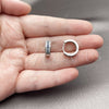Rhodium Gold Filled Huggie Hoop, with White and Sapphire Blue Cubic Zirconia, Polished, Rhodium Finish, 02.267.0147.8.15