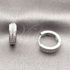 Rhodium Gold Filled Huggie Hoop, with Amethyst and White Cubic Zirconia, Polished, Rhodium Finish, 02.267.0147.10.15