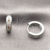 Rhodium Gold Filled Huggie Hoop, with Multicolor and White Cubic Zirconia, Polished, Rhodium Finish, 02.267.0147.11.15