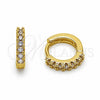 Oro Laminado Huggie Hoop, Gold Filled Style with Amethyst Cubic Zirconia, Polished, Golden Finish, 02.267.0148.3.12