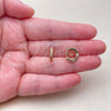 Oro Laminado Huggie Hoop, Gold Filled Style with Multicolor Cubic Zirconia, Polished, Golden Finish, 02.267.0148.4.12