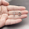 Rhodium Gold Filled Huggie Hoop, with White Cubic Zirconia, Polished, Rhodium Finish, 02.267.0148.5.12