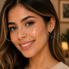 Rhodium Gold Filled Huggie Hoop, with Green Cubic Zirconia, Polished, Rhodium Finish, 02.267.0148.6.12