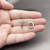 Rhodium Gold Filled Huggie Hoop, with Green Cubic Zirconia, Polished, Rhodium Finish, 02.267.0148.6.12