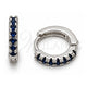 White Gold Filled Huggie Hoop, with Sapphire Blue Cubic Zirconia, Polished, Rhodium Finish, 02.267.0148.7.12