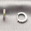 Rhodium Gold Filled Huggie Hoop, with Multicolor Cubic Zirconia, Polished, Rhodium Finish, 02.267.0148.9.12