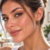 Oro Laminado Huggie Hoop, Gold Filled Style with Green Cubic Zirconia, Polished, Golden Finish, 02.267.0148.1.14