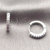 Rhodium Gold Filled Huggie Hoop, with Amethyst Cubic Zirconia, Polished, Rhodium Finish, 02.267.0148.8.14