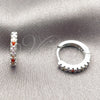 Rhodium Gold Filled Huggie Hoop, with Multicolor Cubic Zirconia, Polished, Rhodium Finish, 02.267.0148.9.14