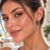 Oro Laminado Huggie Hoop, Gold Filled Style with Green Cubic Zirconia, Polished, Golden Finish, 02.267.0148.1.16