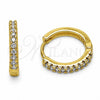 Oro Laminado Huggie Hoop, Gold Filled Style with Amethyst Cubic Zirconia, Polished, Golden Finish, 02.267.0148.3.16