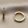 Oro Laminado Huggie Hoop, Gold Filled Style with Multicolor Cubic Zirconia, Polished, Golden Finish, 02.267.0148.4.16