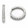 Rhodium Gold Filled Huggie Hoop, with White Cubic Zirconia, Polished, Rhodium Finish, 02.267.0148.5.16