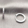 Rhodium Gold Filled Huggie Hoop, with Amethyst Cubic Zirconia, Polished, Rhodium Finish, 02.267.0148.8.16