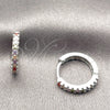 Rhodium Gold Filled Huggie Hoop, with Multicolor Cubic Zirconia, Polished, Rhodium Finish, 02.267.0148.9.16