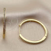 Oro Laminado Huggie Hoop, Gold Filled Style with White Micro Pave, Polished, Golden Finish, 02.267.0149.35