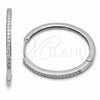 Rhodium Gold Filled Huggie Hoop, with White Micro Pave, Polished, Rhodium Finish, 02.267.0149.1.35