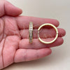 Oro Laminado Huggie Hoop, Gold Filled Style with White Cubic Zirconia, Polished, Golden Finish, 02.267.0150.30